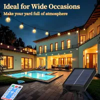Solar Outdoor String Lights with Remote thumbnail 2