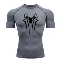 Spider Print Men's Compression Shirt thumbnail 4