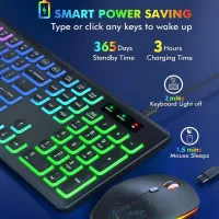 RGB Backlit Wireless Keyboard & Mouse Combo thumbnail 3