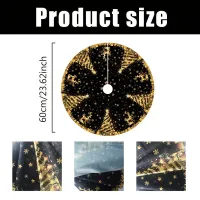 Black & Gold Glitter Christmas Tree Skirt thumbnail 6