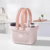 Green Plastic Storage Basket with Handle thumbnail 3