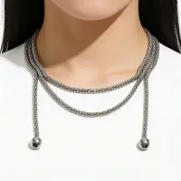 18K Gold Plated Multi-Layer Ball Pendant Necklace thumbnail 5
