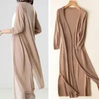 Women's Long Knitted Sun Protection Cardigan thumbnail 1