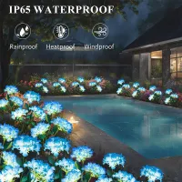 Blue Hydrangea Solar Stake Lights thumbnail 5