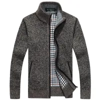 Men's Fleece Lined Knit Cardigan Jacket thumbnail 6