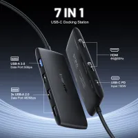 7-in-1 USB-C Dock Dual HDMI 4K thumbnail 2