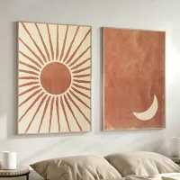 Boho Moon Sun Canvas Print Set of 2 thumbnail 2