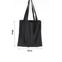 Large Black Canvas Student Handbag thumbnail 2