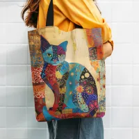 Floral Cat Canvas Tote Bag thumbnail 4