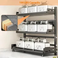 Adjustable Black Metal Spice Rack thumbnail 3