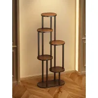 Rustic Wood Plant Stand Shelf thumbnail 1