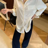 Backless Silk Satin Oversize Shirt thumbnail 3