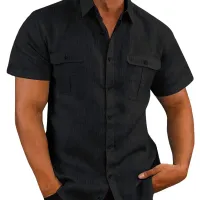 Cotton Linen Men's Summer Casual Shirt thumbnail 4