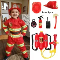 Kids Fireman Cosplay Costume Set thumbnail 1