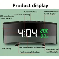 Curved LED Alarm Clock with Temp/Humidity thumbnail 5