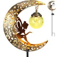 Solar Moon Fairy Crackle Glass Lights thumbnail 6