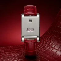 Square Dial Quartz Watch with Leather Strap thumbnail 6