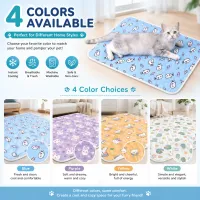 Pet Summer Cooling Beds Mats Cute Cartoon Pattern Cat Dog Sleeping Mat Kennel Ice Silk Cool Pad Floor Sofa Blanket Pet Supplies thumbnail 2
