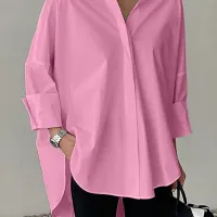 ZANZEA Oversized White Button-Up Blouse thumbnail 5