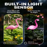 Solar Flamingo Pathway Lights thumbnail 5