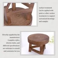 Modern Wood Plant Stand Stool thumbnail 5