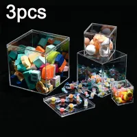 3pc Clear Acrylic Storage Boxes thumbnail 1