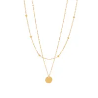Gold Plated Layered Bead Necklace thumbnail 1