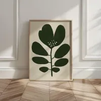Boho Moss Green Floral Canvas Print thumbnail 2