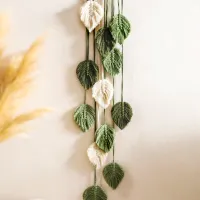 Macrame Leaf Wall Hanging Boho Tapestry thumbnail 1
