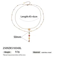 Gold Heart Zircon Choker Necklace thumbnail 6