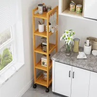 Bamboo Narrow Space Organizer Cabinet thumbnail 5