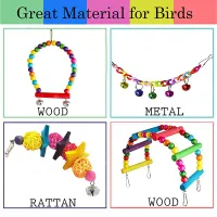 7pcs Wood Parrot Toys Set thumbnail 2