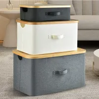 Foldable Bamboo Laundry Hamper thumbnail 2