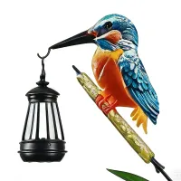 Solar Kingfisher Garden Light Statue thumbnail 3