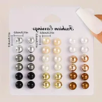 18 Pairs Multi-Color Pearl Stud Earrings Set thumbnail 3