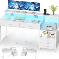 53" LED Gaming Desk with 4 Drawers thumbnail 1