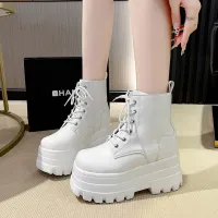 Women's Front Lace Military Platform Boots thumbnail 4