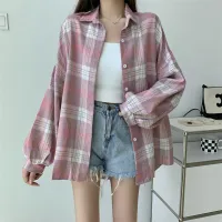 Women's Oversized Tartan Plaid Shirt Jacket thumbnail 2