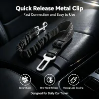 Adjustable Elastic Dog Car Seat Belt Leash thumbnail 2
