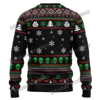 Valhalla Skulls 3D Ugly Christmas Sweater thumbnail 4