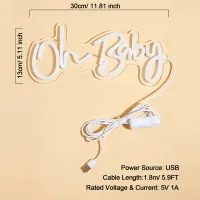LED Neon 'Oh Baby' USB Sign thumbnail 2