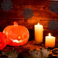 Mini Black Spider Web Halloween Decor thumbnail 2