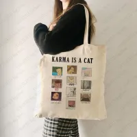 Karma Is A Cat Tote Bag thumbnail 1