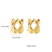 Criss-Cross Mini Huggie Hoop Earrings thumbnail 6
