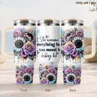 She Overcame 40oz Vacuum Tumbler thumbnail 1