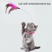 Hands-Free Cat Collar Feather Wand Toy thumbnail 2