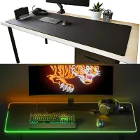 White XXL RGB Gaming Desk Mat thumbnail 6