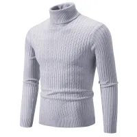 Men's High Neck Knit Turtleneck Sweater thumbnail 3