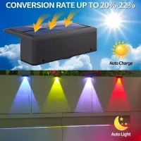 RGB Solar Fence Lights Outdoor thumbnail 2