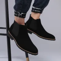Men's British Style Suede Chelsea Boots thumbnail 2